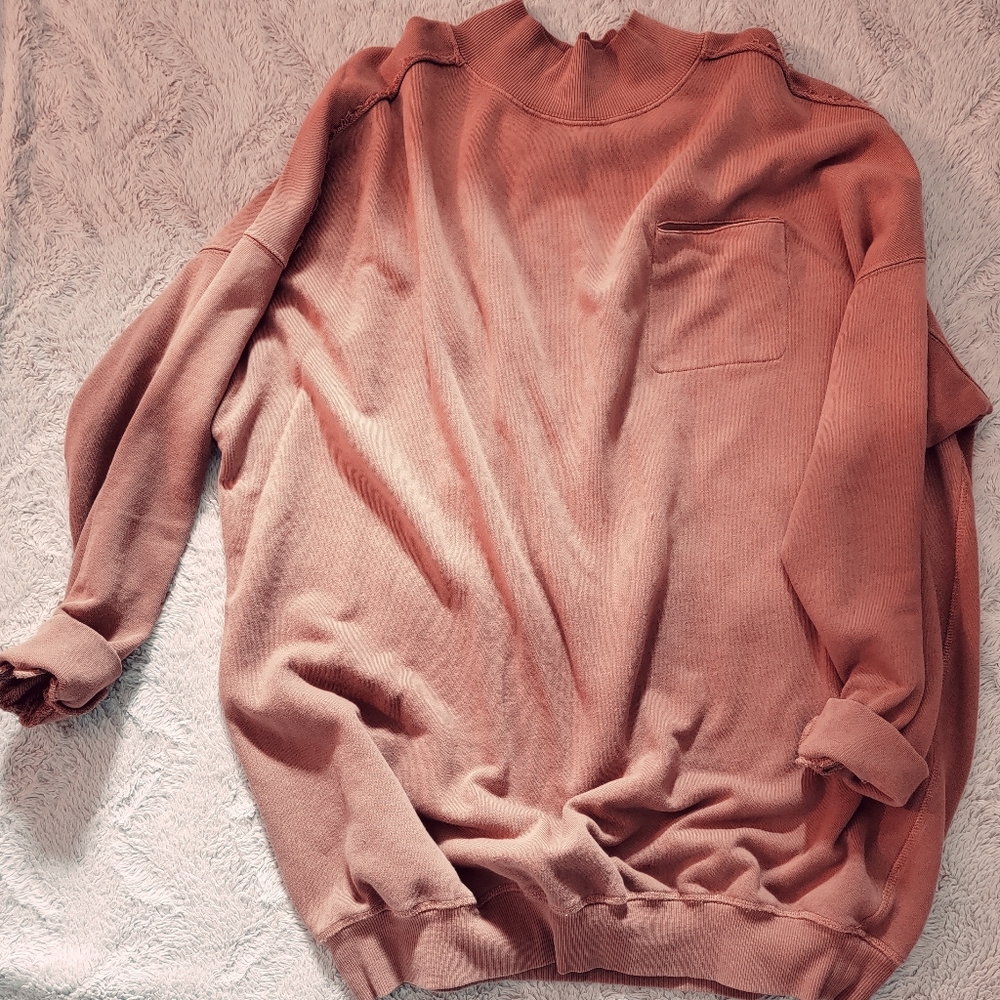 Free People We The Free My So Called Pullover Tunic Sweater Ombre Oversized
